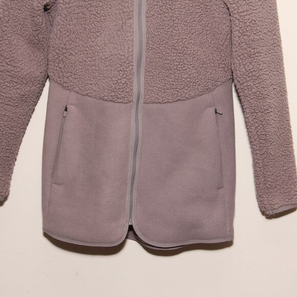 Fila Gray Sherpa Fleece Hoodie Jacket Size Small - Picture 3 of 10